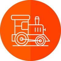 Toy train Line Red Circle Icon vector