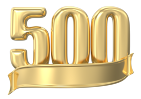 anniversario 500 oro 3d numeri png