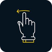 Swipe Left Line Yellow White Icon vector