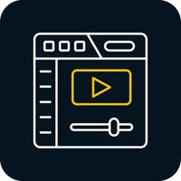 Video player Line Yellow White Icon vector