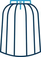 Long skirt Line Blue Two Color Icon vector