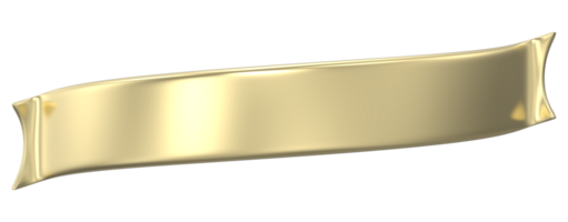 Golden ribbon banner 3d render png