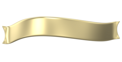 Golden ribbon banner 3d render png