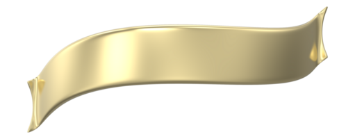 Golden ribbon banner 3d render png