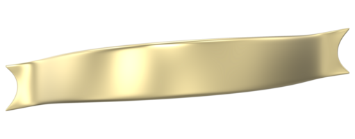 Golden ribbon banner 3d render png