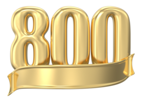 anniversario 800 oro 3d numeri png