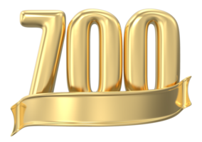 Anniversary 700 gold 3d numbers png