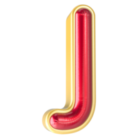 Font J 3d Render png