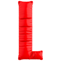 Red L Font Balloon 3D Render png