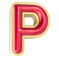 font p 3d rendere png