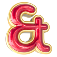 ampersand cartello 3d rendere png