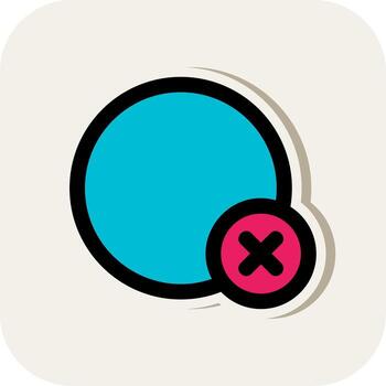 Delete circle Line Filled White Shadow Icon vector