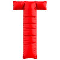 rouge t Police de caractère ballon 3d rendre png