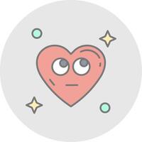 Rolling eyes Line Filled Light Circle Icon vector