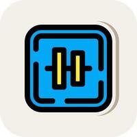 Vertical alignment Line Filled White Shadow Icon vector