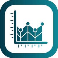 Line chart Glyph Gradient Round Corner Icon vector