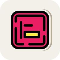 Left alignment Line Filled White Shadow Icon vector
