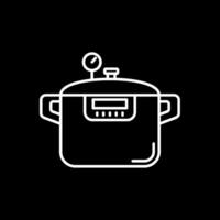 Pressure cooker Line Inverted Icon vector