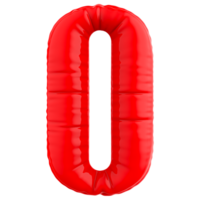 Red O Font Balloon 3D Render png