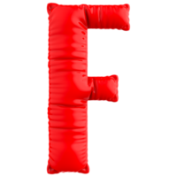 Red F Font Balloon 3D Render png