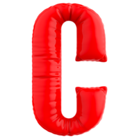 röd c font ballong 3d framställa png