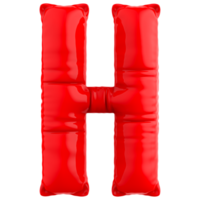 Red H Font Balloon 3D Render png