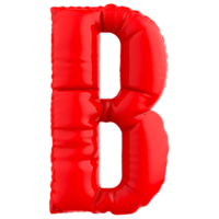 Red B Font Balloon 3D Render png