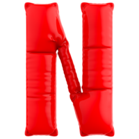 Red N Font Balloon 3D Render png