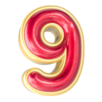 3D Number 9 png