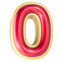 3D Number 0 png