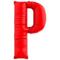 Red P Font Balloon 3D Render png
