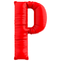 vermelho p Fonte balão 3d render png