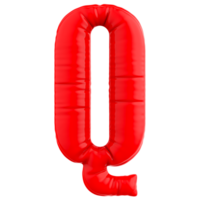 rot q Schriftart Ballon 3d machen png