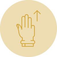 Three Fingers Up Line Yellow Circle Icon vector