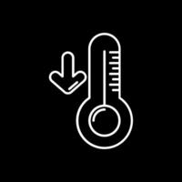 icono de línea de baja temperatura invertida vector