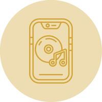 Music player Line Yellow Circle Icon vector