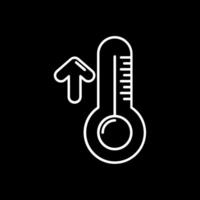 icono de línea invertida de alta temperatura vector