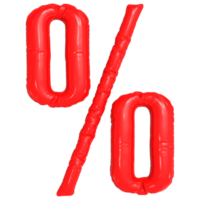 symbool procent rood ballon 3d png