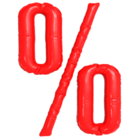 Symbol Percent Red Balloon 3D png