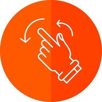 Rotate Left Line Red Circle Icon vector