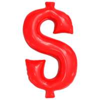 Symbol Dollar rot Ballon 3d png