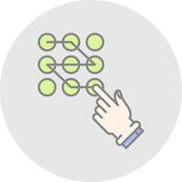 Pattern lock Line Filled Light Circle Icon vector