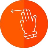 Three Fingers Left Line Red Circle Icon vector