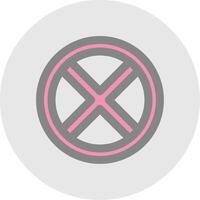 Block 2 Line Filled Light Circle Icon vector