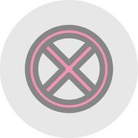 Block 2 Line Filled Light Circle Icon vector