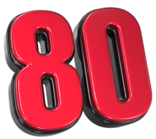 nombre 80 3d rendre png