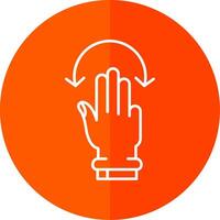 Three Fingers Rotate Line Red Circle Icon vector