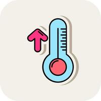 High temperature Line Filled White Shadow Icon vector