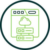 Cloud storage Line Circle Icon vector