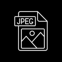 Jpg file format Line Inverted Icon vector